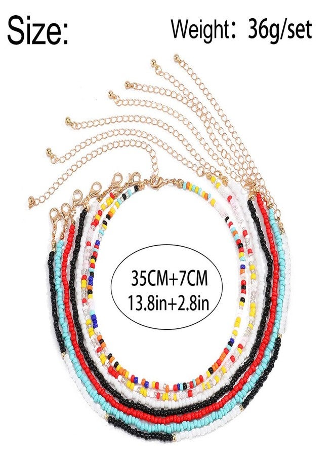 ACEDRE Boho Layered Beaded Choker Necklace Colorful Bead Necklaces Beach Chokers Set 7PCS for Women - Image 4
