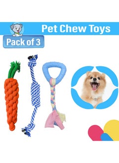 Dog Rubber Chew Toys, Rope Toys, All-In-One Set, Dog Toys Pack For Small To Medium Dogs | Puppy Chew Toys (Color May Vary, Pack Of 3) - pzsku/Z79487FBB181DD18B5E9AZ/45/_/1728309016/b4e923ae-ad28-4672-8fc7-997867990936