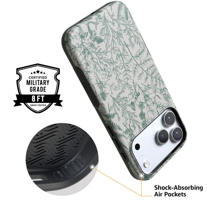 Casely iPhone 17 Pro Max Case | Sage Garden | Green Floral | Bold Protective Design | Compatible with MagSafe - Image 4