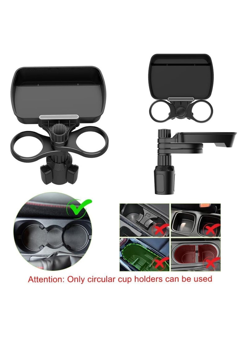 Generic 360° Adjustable Car Table, 2 in 1 Cup Holder Car Adapter, Car Drink Holder 2*Table Tray & Removable Food Tray for Car Cup Holder CZ-94100 - Image 5