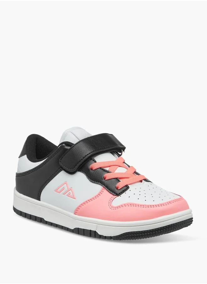 Oaklan by Shoexpress Girls Colourblock Sports Shoes with Hook and Loop Closure