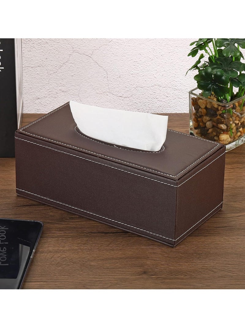 Tissue Box Cover Leather Rectangular Facial Tissue Box Holder - Image 5