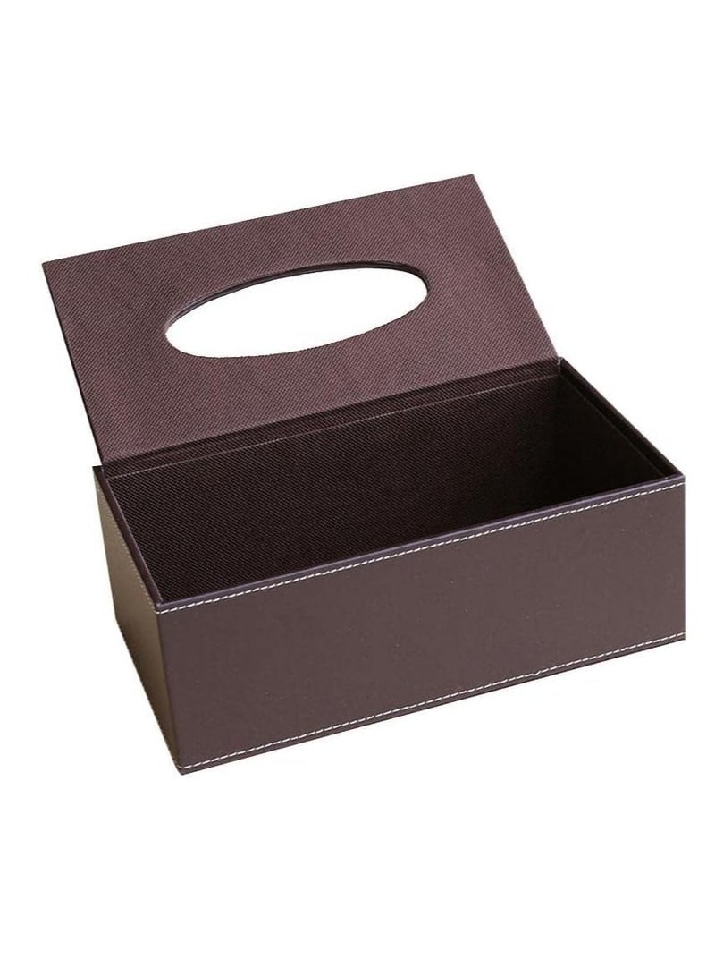 Tissue Box Cover Leather Rectangular Facial Tissue Box Holder - Image 4