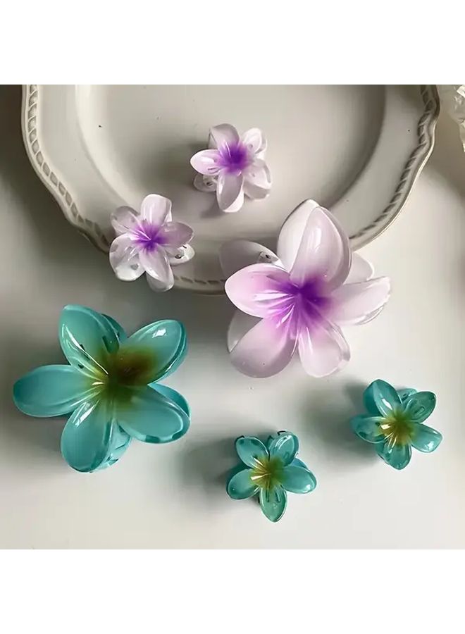 6pcs Gradient Candy Color Flower Hairpins For Photography Daily Use - Image 4
