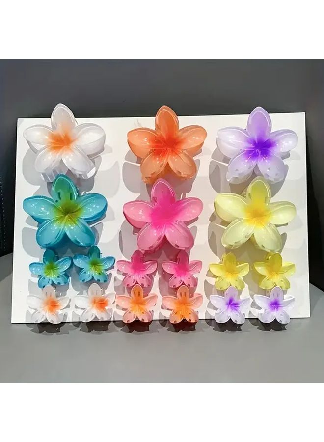 6pcs Gradient Candy Color Flower Hairpins For Photography Daily Use - Image 1