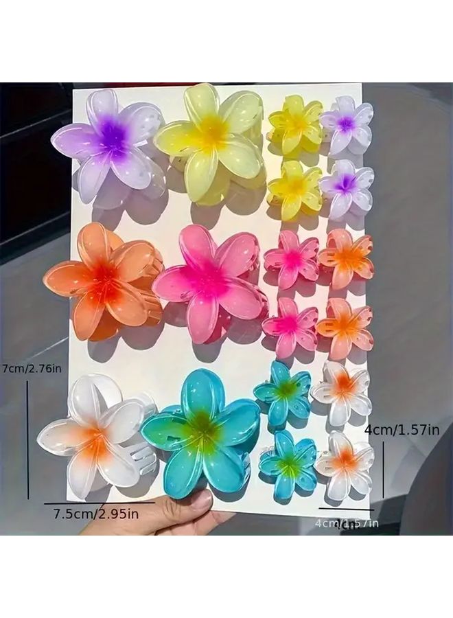 6pcs Gradient Candy Color Flower Hairpins For Photography Daily Use - Image 3