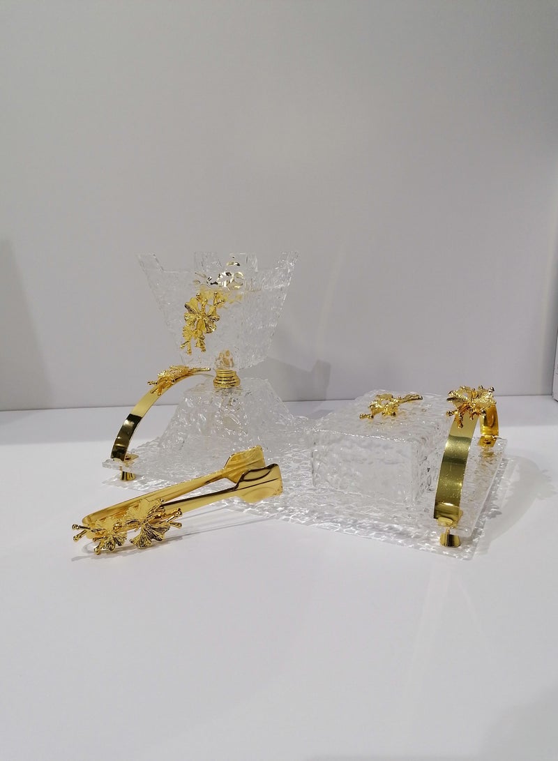 A glass incense burner set, equipped with an incense box and a luxurious tray, an elegant touch for your home. - Image 1