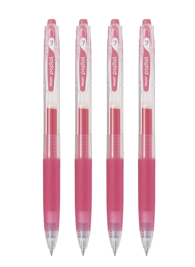PILOT قلم جيل حبر رولر 4 قطع بحبر وردي - Image 1