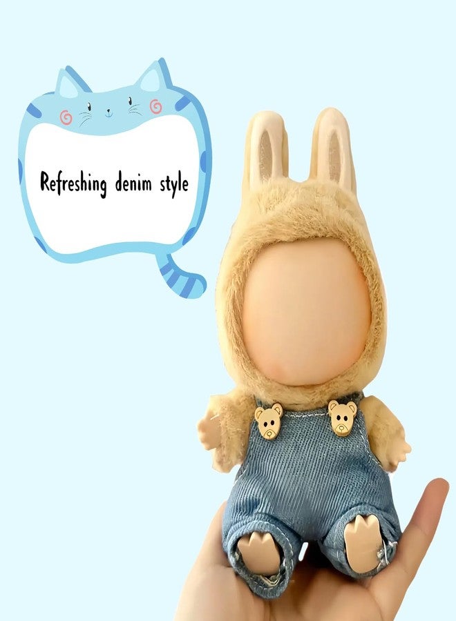HOOYEE Dolls Clothes for Labubu Girl, Bow Hairband & Overalls Set for Labubu, 15cm/17cm Dolls Accessories Suit, 3 Pack Doll Outfits Stylish Clothes (NO Doll) - Image 4