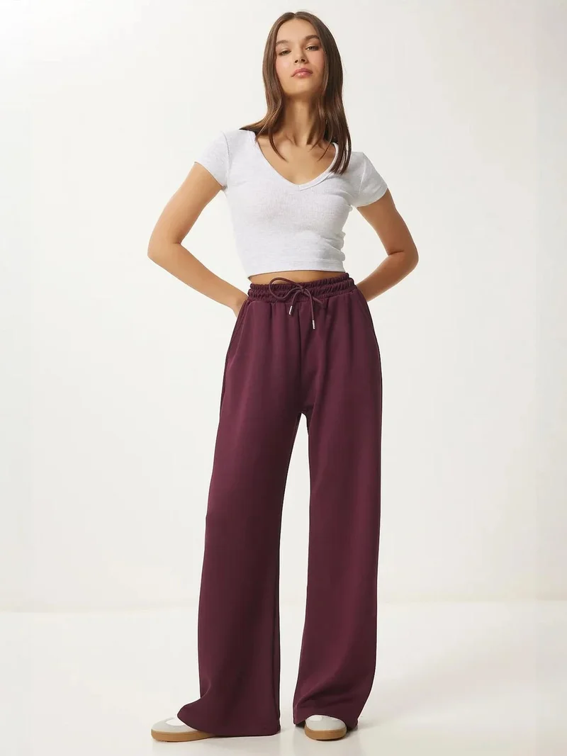 السعادة في إسطنبول ISTANBUL Wide Leg Drawstring Waist Sweatpants