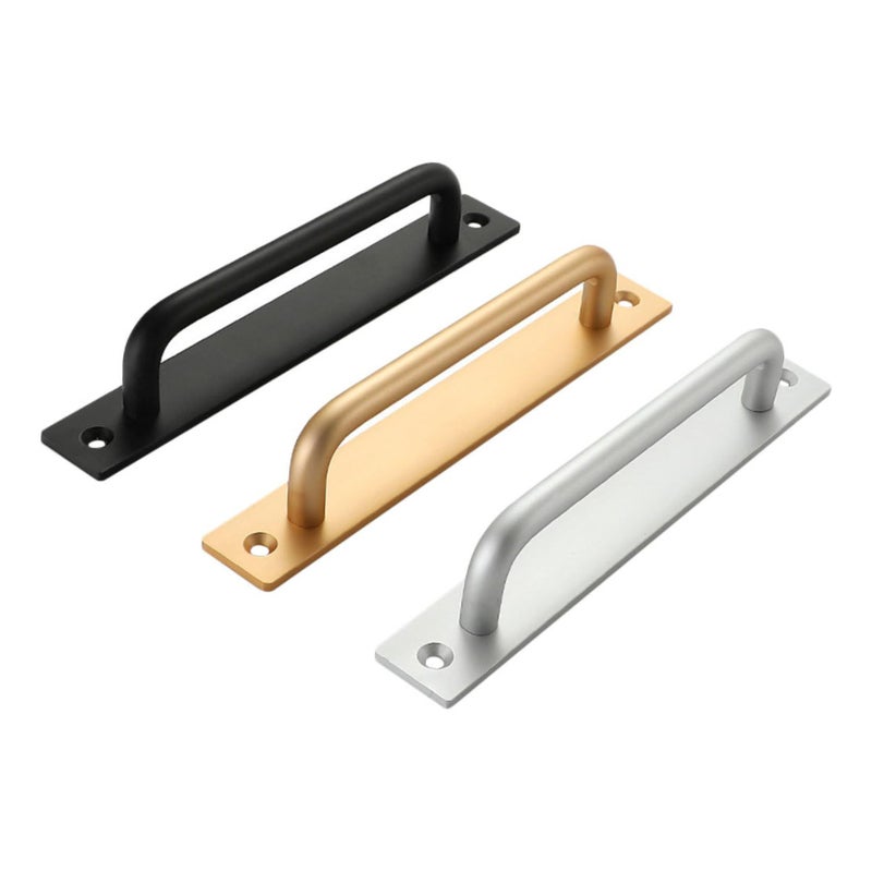 Black Gold Aluminum Alloy Drawer Handles 3Pcs Set With Screws For Cabinet Wardrobe Kitchen - Image 2