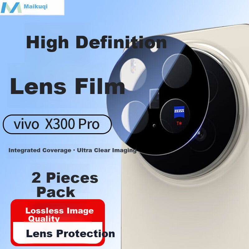 JD Jing Zao Maikuqi Compatible Vivo X300 Pro Lens Protector Tempered Glass Film HD Protective Film 2-Pack - Image 1