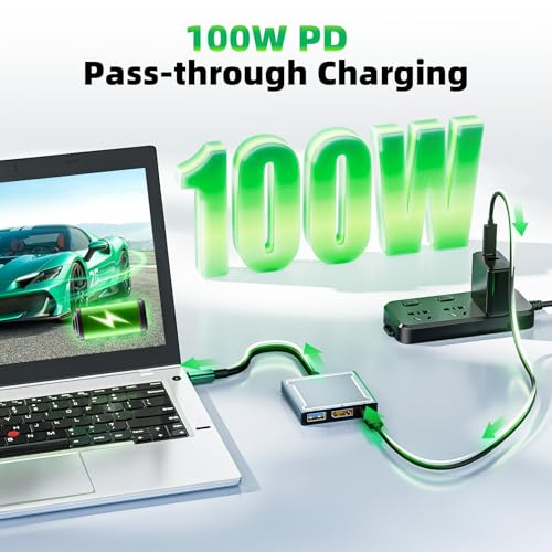 BolAAzuL USB C to DisplayPort Multiport Adapter Dock, BolAAzuL 3-in-1 Type C Hub with 1xDP 1.4 + 1xUSB 2.0 + 1xPD Charging Port(Type C), 8K 60Hz/ 100W PD/DP ALT Mode Supported for Macboo pro, iPad pro, Monitor - Image 5