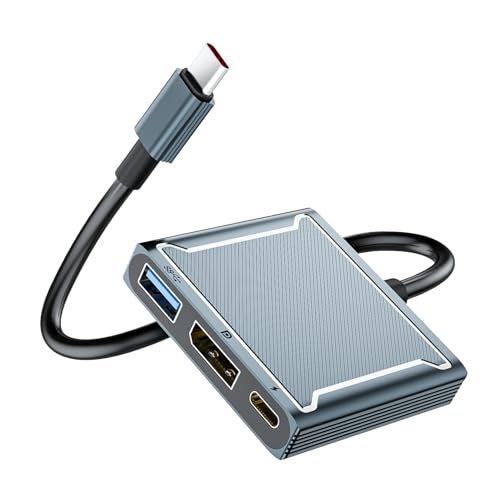 BolAAzuL USB C to DisplayPort Multiport Adapter Dock, BolAAzuL 3-in-1 Type C Hub with 1xDP 1.4 + 1xUSB 2.0 + 1xPD Charging Port(Type C), 8K 60Hz/ 100W PD/DP ALT Mode Supported for Macboo pro, iPad pro, Monitor - Image 1