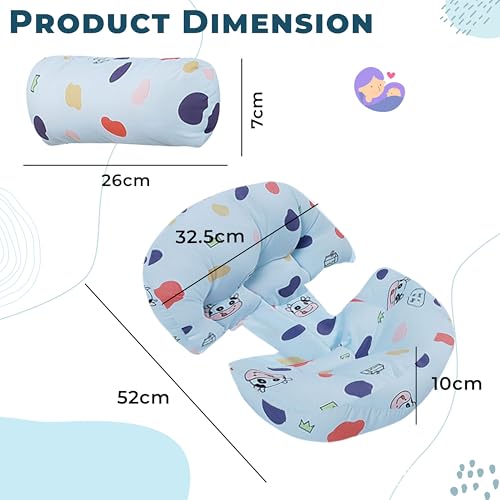 Bembika Pregnancy Pillow – Adjustable U Shaped Pregnancy Pillow for Belly and Back Support, Maternity Body Pillow for Side Sleeping, Compact Pregnancy Support Pillow for Comfort-(Happy Cow) - Image 3