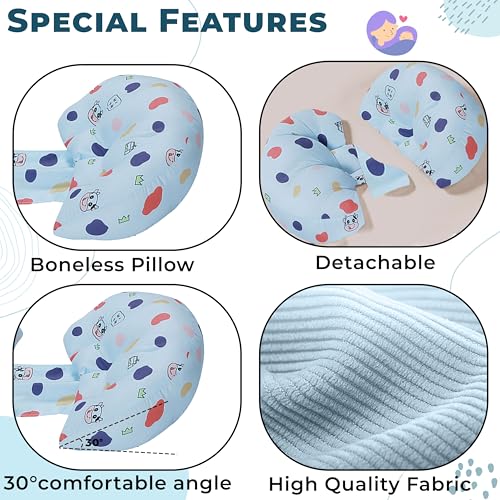 Bembika Pregnancy Pillow – Adjustable U Shaped Pregnancy Pillow for Belly and Back Support, Maternity Body Pillow for Side Sleeping, Compact Pregnancy Support Pillow for Comfort-(Happy Cow) - Image 5