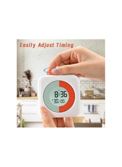 Interactive 60-Minute Visual Timer for Kids & Adults, Easy-to-Read Countdown Clock with Alarm, Time Management Tool for Classroom, Homework, Kitchen & Office, Dual Mode, Snooze Function, Portable