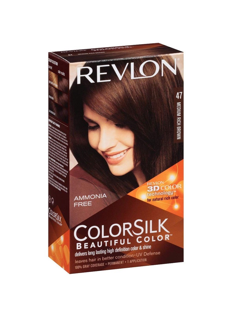 Colorsilk - Revlon ColorSilk Hair Color 47 Medium Rich Brown 1 ea Pack of 7 - Image 1
