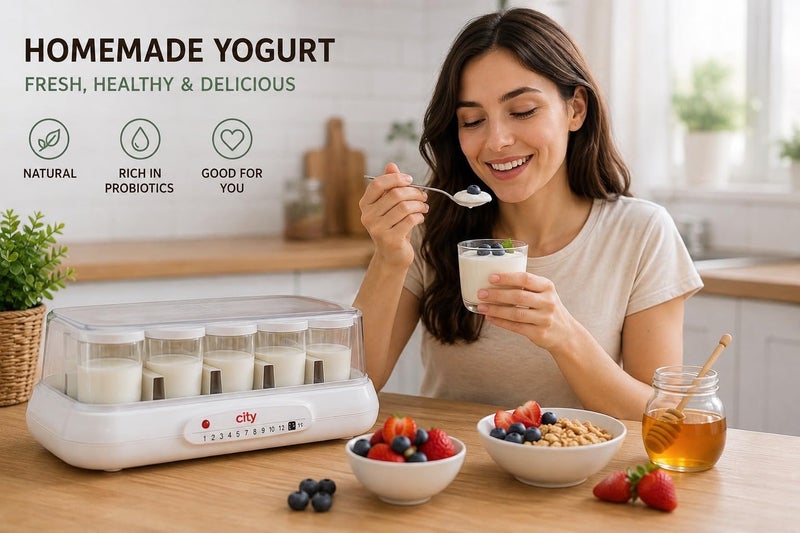 Home Automatic Yogurt Maker with 8 Glass Cups - Image 1