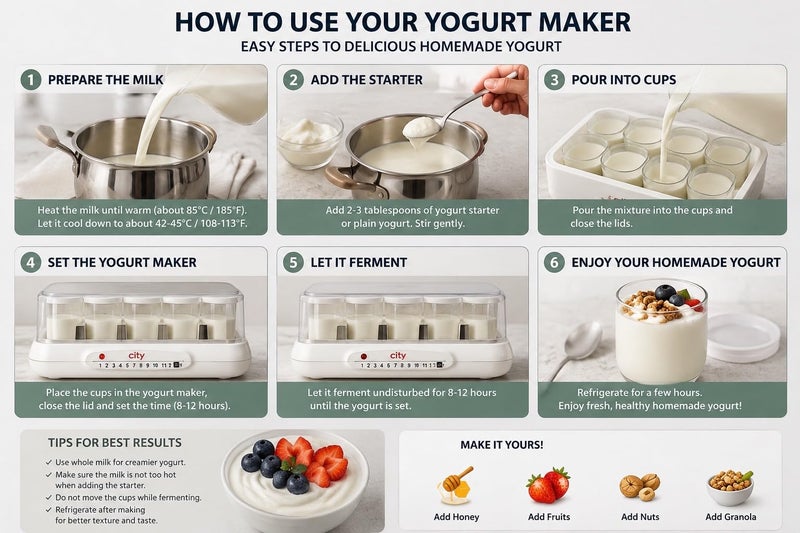 Home Automatic Yogurt Maker with 8 Glass Cups - Image 2
