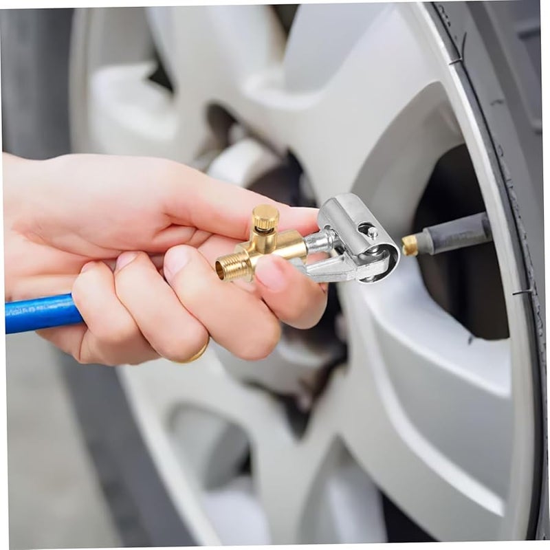 قطعتان من صمام نفخ الإطارات القوي للسيارات والدراجات الهوائية والنارية مع صمام تفريغ الهواء - Image 5