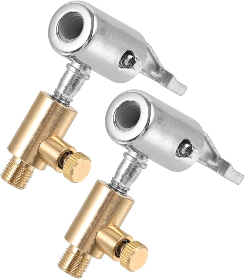 قطعتان من صمام نفخ الإطارات القوي للسيارات والدراجات الهوائية والنارية مع صمام تفريغ الهواء - Image 1