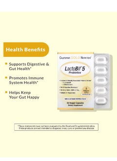 California Gold Nutrition LactoBif 5 Probiotics 5 Billion CFU 60 Veggie Capsules  - Image 4