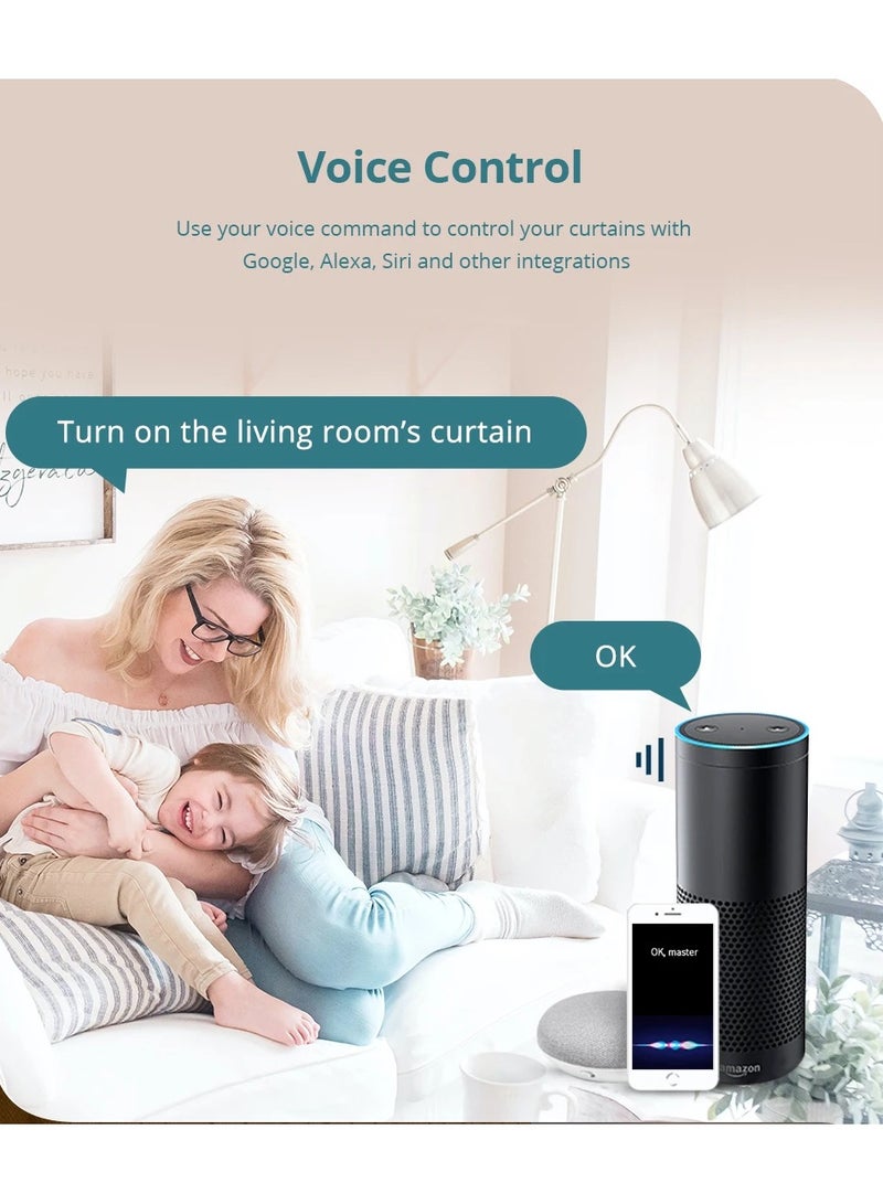 AROAQ Tuya Wifi Lithium Battery Electric Curtain Companion Robot Motor Smart Home Free Track - Image 3