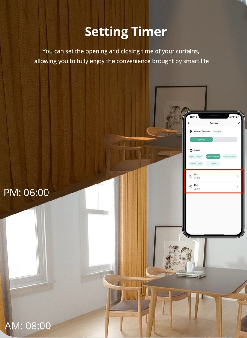 AROAQ Tuya Wifi Lithium Battery Electric Curtain Companion Robot Motor Smart Home Free Track - Image 5