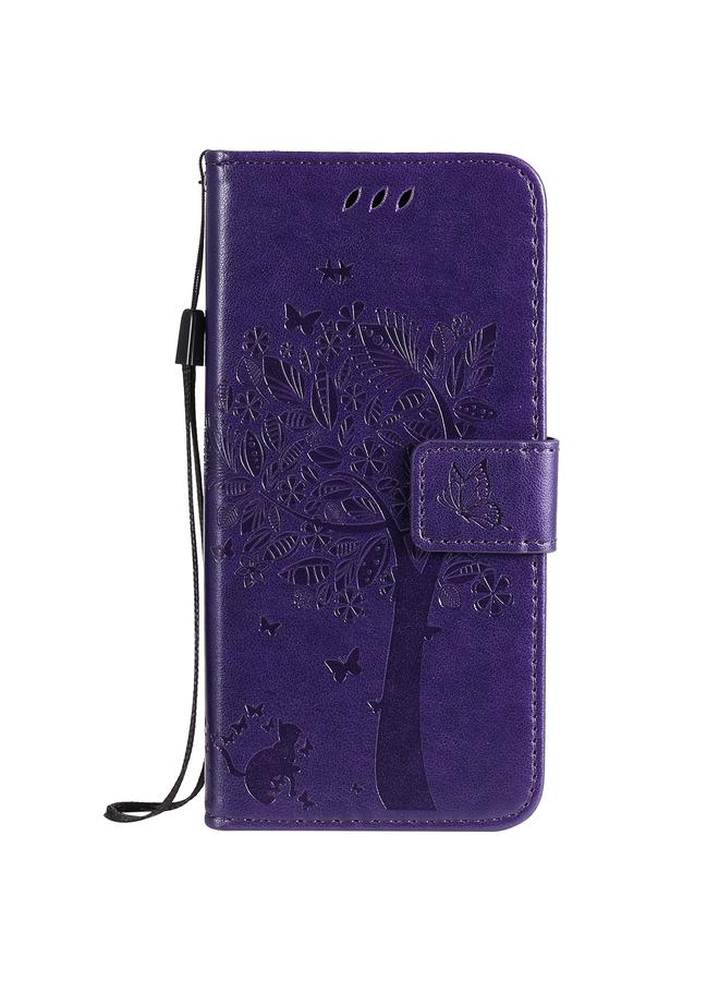 Zaboon Case For Google Pixel 4a 4G Tree & Cat Embossed Pattern Horizontal Flip Leather Case with Holder & Card Slots & Wallet & Lanyard - Image 2
