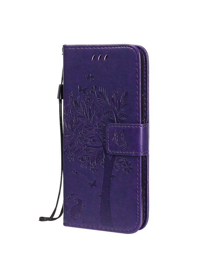 Zaboon Case For Google Pixel 4a 4G Tree & Cat Embossed Pattern Horizontal Flip Leather Case with Holder & Card Slots & Wallet & Lanyard - Image 3