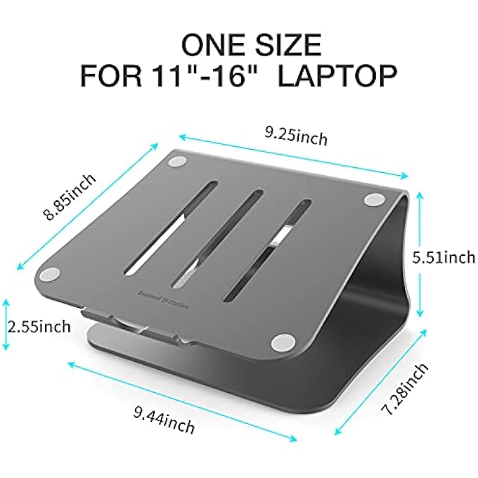 Bestand ALUMINUM LAPTOP STAND DESKTOP MACBOOK STAND FOR APPLE MACBOOK AND ALL NOTEBOOKS, GREY (PATENTED) - Image 2