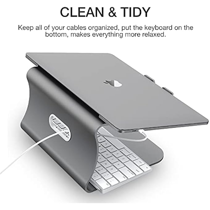 Bestand ALUMINUM LAPTOP STAND DESKTOP MACBOOK STAND FOR APPLE MACBOOK AND ALL NOTEBOOKS, GREY (PATENTED) - Image 3