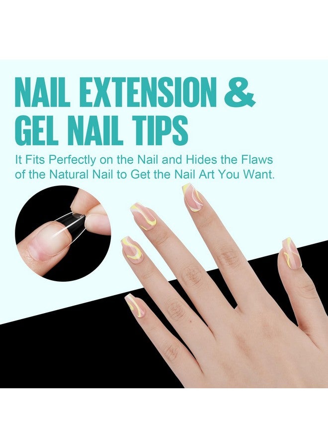 توميكا أظافر أكريليك شفافة قصيرة من توميكا - 216 قطعة من أظافر صناعية لتطويل الأظافر، أظافر ناعمة من الجل تُثبت على الأظافر للمبتدئين والمحترفين - Image 3