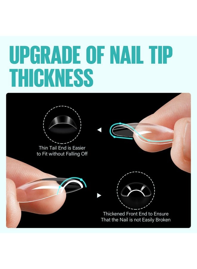 توميكا أظافر أكريليك شفافة قصيرة من توميكا - 216 قطعة من أظافر صناعية لتطويل الأظافر، أظافر ناعمة من الجل تُثبت على الأظافر للمبتدئين والمحترفين - Image 2