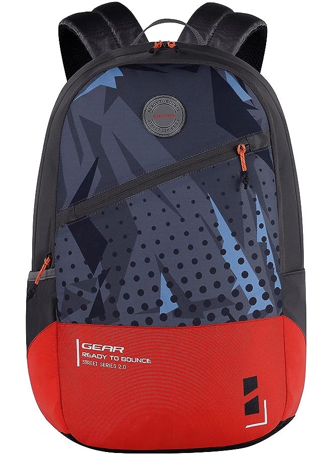 Gear - Bounce 27 Ltrs Casual Backpack (Grey-Orange), One Size (BKPBOUNCE0604) - Image 1