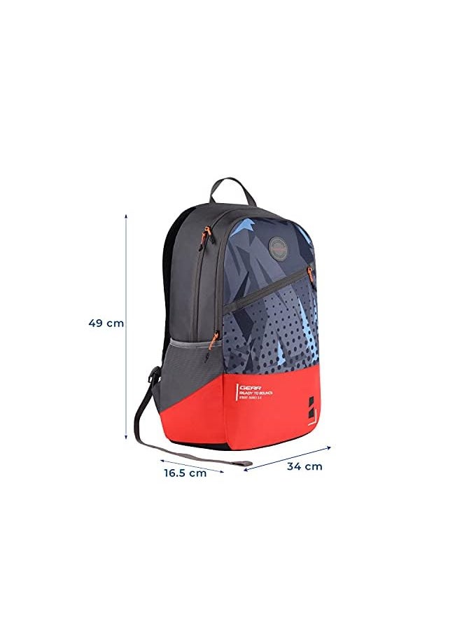 Gear - Bounce 27 Ltrs Casual Backpack (Grey-Orange), One Size (BKPBOUNCE0604) - Image 1