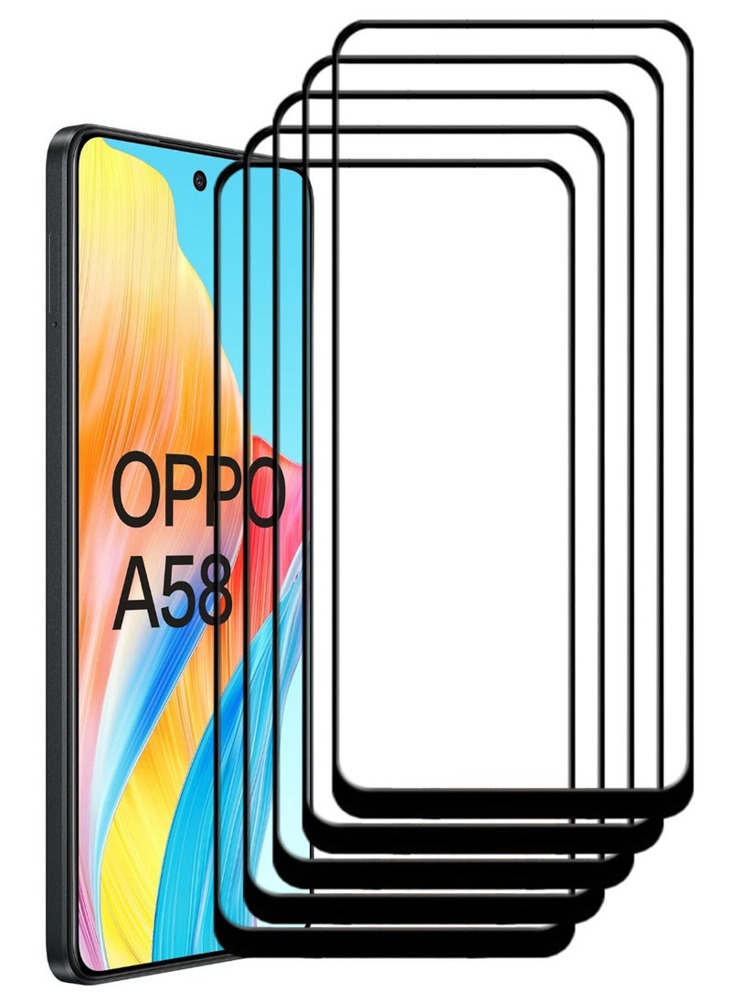 ACLIX 5 Pieces Antistatic ESD Dustproof Premium Quality High Definition Tempered Glass Screen Protector Designed For Oppo A58 4G - Image 1