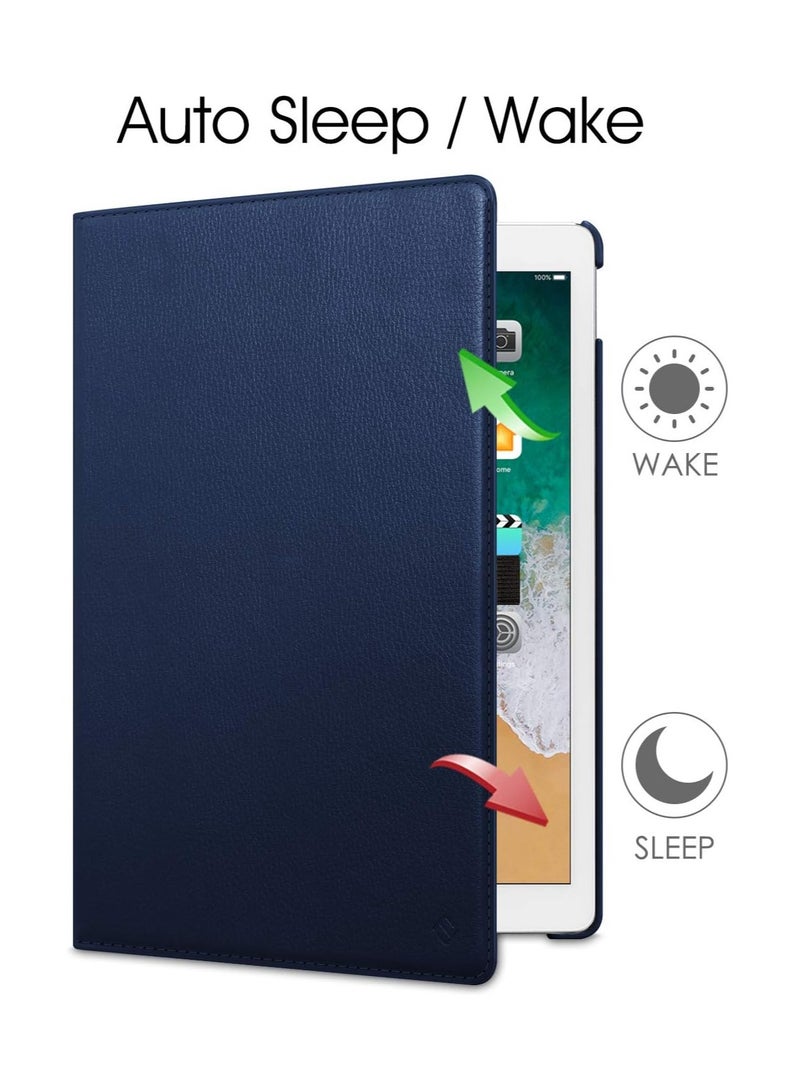 DUSALA 360 Degree Rotating Stand Auto Sleep Wake Folio Leather Smart Cover for iPad Pro 12.9 (2015-2017) - Image 3
