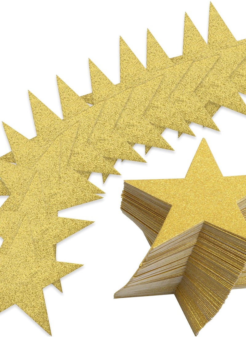 Excefore - 160 Pieces Glitter Star Cutouts - Paper Star Confetti Cutouts for Bulletin Board, Crafts, Classrooms, and Party Decorations - Image 1