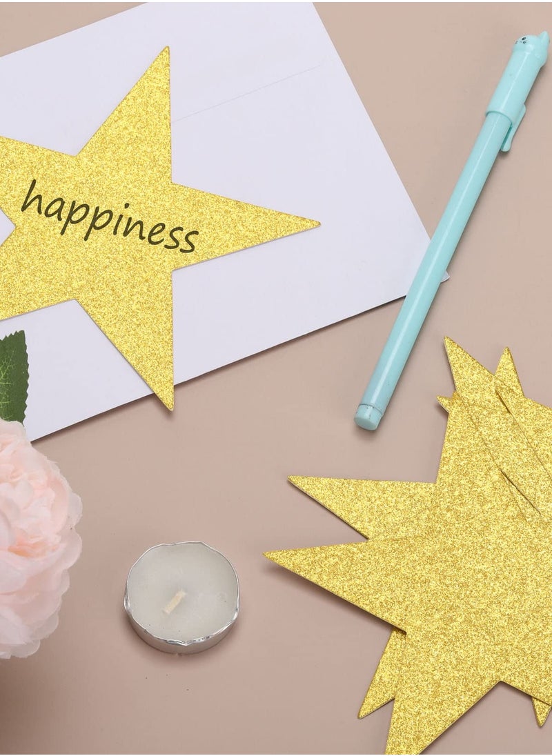 Excefore - 160 Pieces Glitter Star Cutouts - Paper Star Confetti Cutouts for Bulletin Board, Crafts, Classrooms, and Party Decorations - Image 1