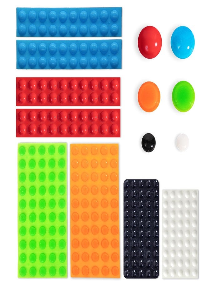 BLEWAY Bump Dots for Visually Impaired 280 Pcs Combo Pack - Low Vision Aids Braille Stickers Raised Tactile Dots for Elderly, Blind (Orange&Red&Blue&White&Black&Green) - Image 1