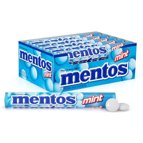 Mentos Chewy Mint Candy Roll Mint Candies 14 Pieces Per Roll 15 Count Party Pack - Image 1