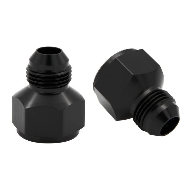 KRD PERFORMANCE Female to Male Reducer 16AN to 12AN Reduce adaptor Aluminum JIC AN16 Female to Male AN12 Flare Thread Hose Reducing Fittings Black Pack of 2 - Image 2