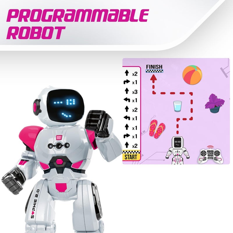 إكستريم بوتس أطفال Xtrem Bots Sophie مع مستشعر الحركة، ألعاب روبوت ذكية قابلة للبرمجة تفاعلية - Image 3