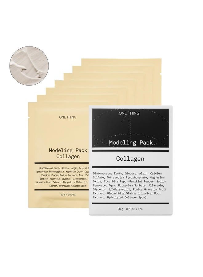 ONE THING Collagen Modeling Pack 0.7 Oz * 7 Masks | Facial Powder Peel Off Mask for Hydrating Cooling Soothing Firming Skin, Refine Clean Pores | Korean Face Mask - Image 1