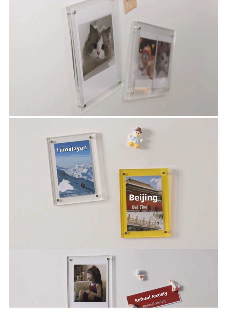 JiFENG Magnetic Photo Frame Acrylic Rounded Display Frame(Transparent) - Image 5