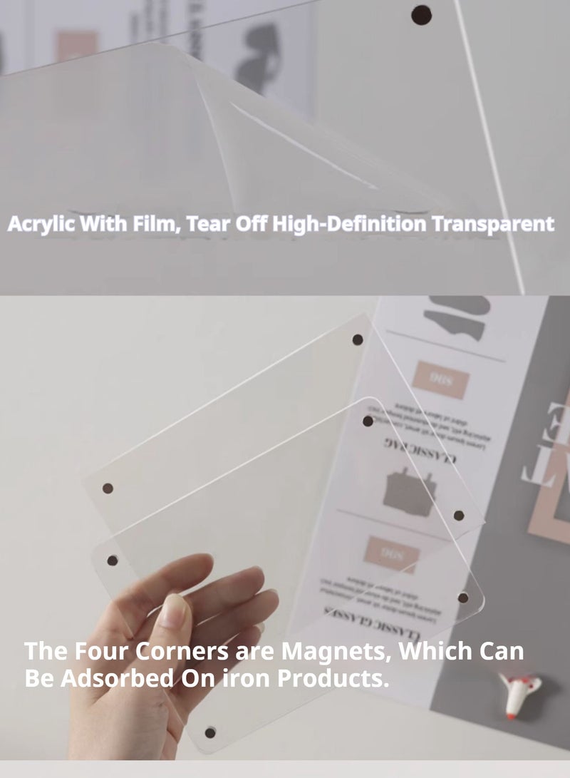 JiFENG Magnetic Photo Frame Acrylic Rounded Display Frame(Transparent) - Image 2