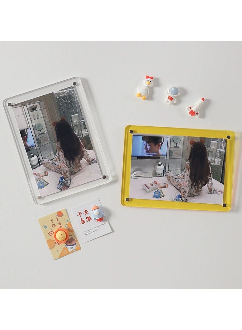 JiFENG Magnetic Photo Frame Acrylic Rounded Display Frame(Transparent) - Image 1