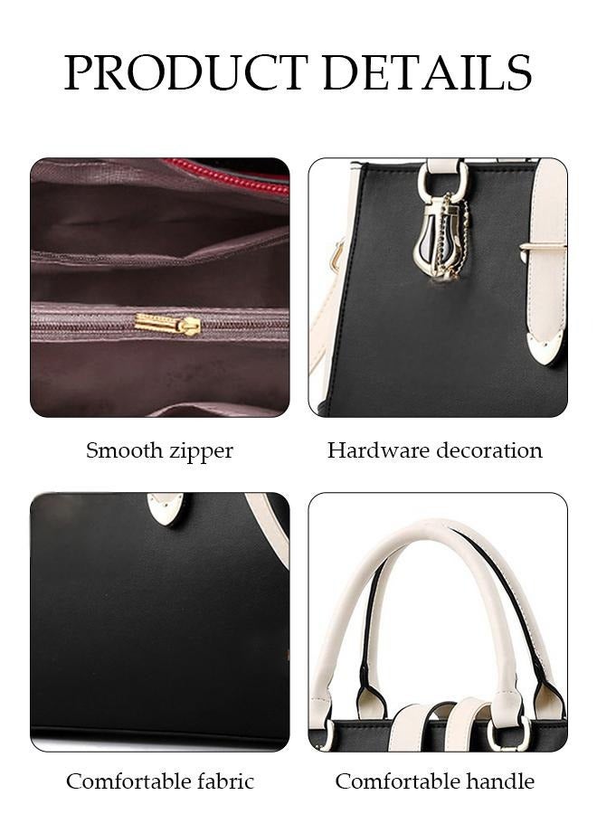 DUNISO Women's Handbag，Portable Large Capacity Shoulder Bag，PU Leather Tote Messenger Bag，Crossbody Bag with Top Handle，Equipped with Adjustable Shoulder Straps，Durable and Sturdy，Suitable for Shopping, Traveling, and Dating  - Image 3